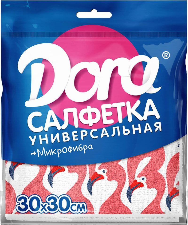 Салфетка из микрофибры Dora с цветным рисунком 30*30см 1шт х1шт  #1