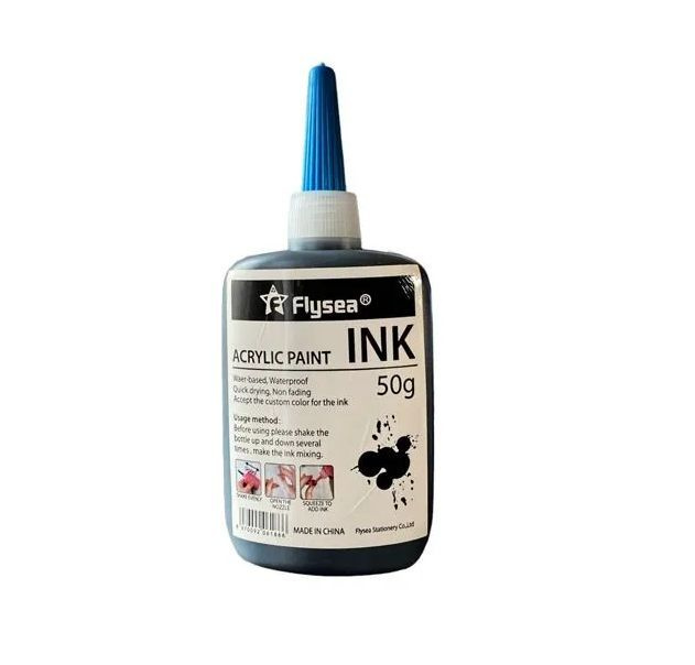 Акриловые чернила Flysea Acrylic paint marker 50 гр, цвет черный #1