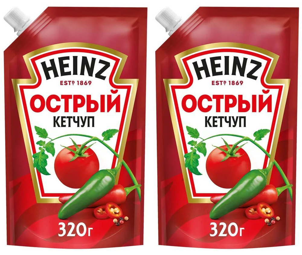 Кетчуп томатный Heinz острый, 2 уп по 320 г #1