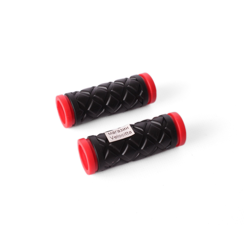 Ручка руля "Крестик", цвет черно-красный, 90 мм (пара). #1