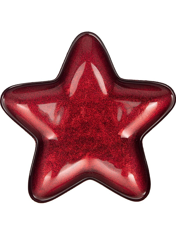 Блюдо стеклянное для сервировки стола / подачи блюд "STAR" RED SHINY 17х17 см  #1