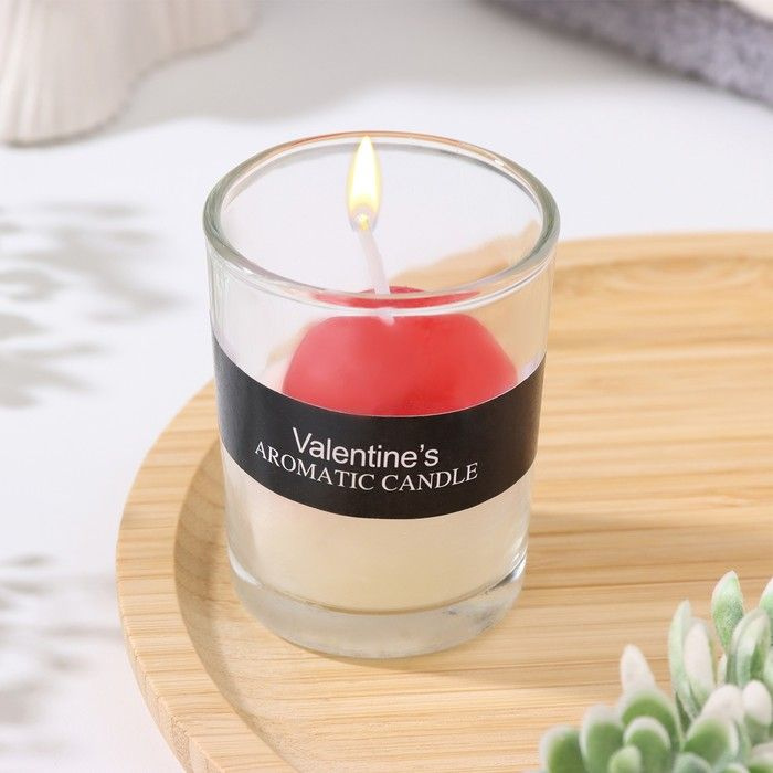 Свеча ароматическая в стакане "Scented Candle", жасмин, 5х6,5 см #1