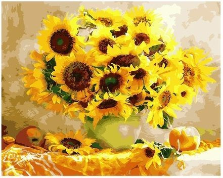 Картина по номерам Paintboy Premium на подрамнике "Солнечные подсолнухи" 40х50 см., GX22988  #1