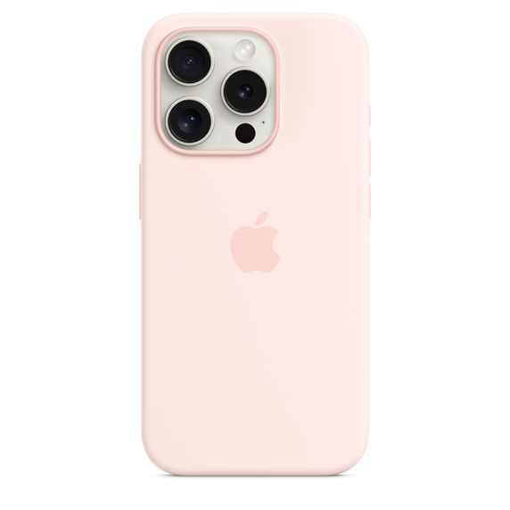 Силиконовый чехол MagSafe для iPhone 15 Pro, Silicone Case with MagSafe / светло-розовый (Light Pink) #1