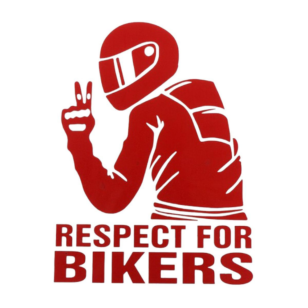 Наклейка на авто Respect For Bikers красная #1