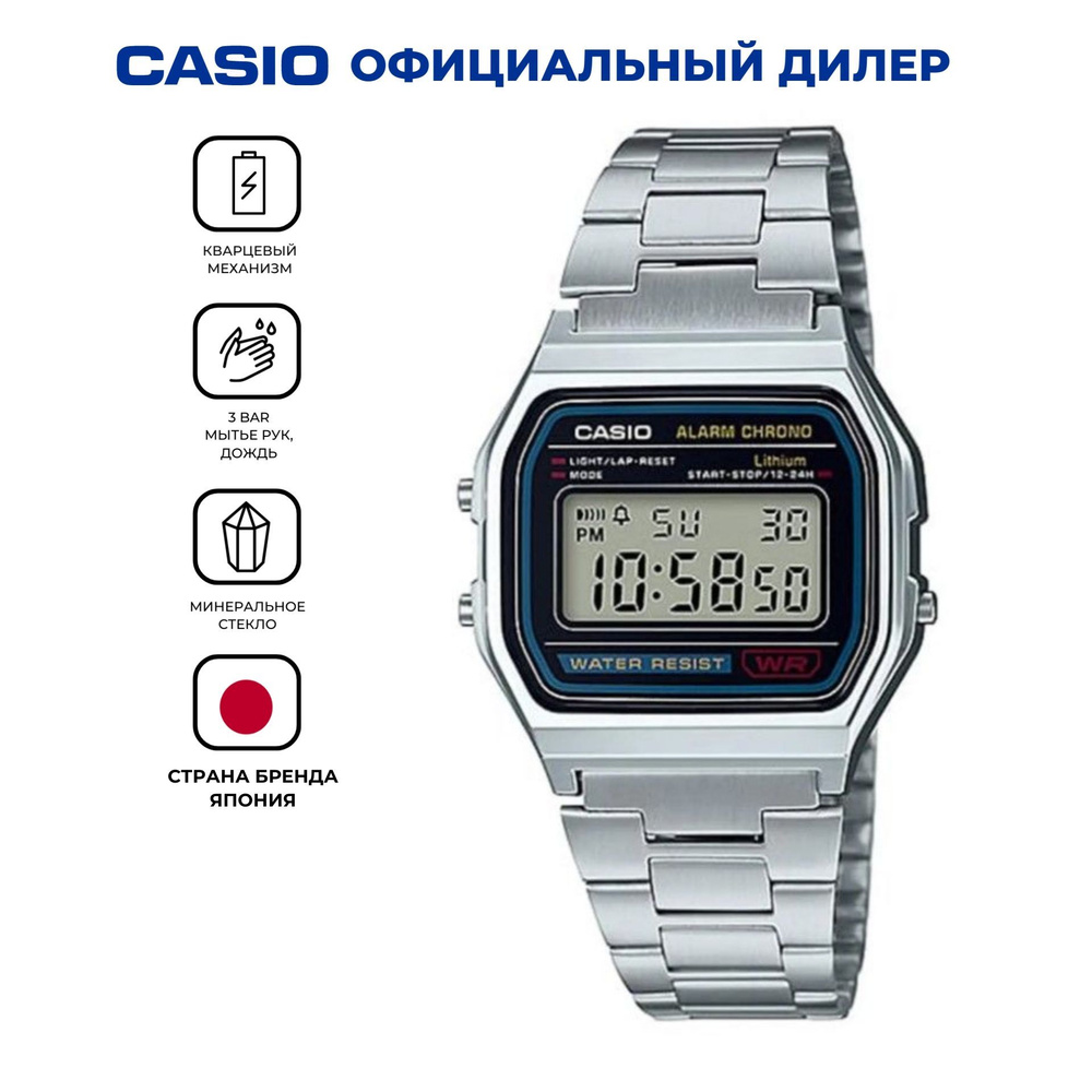 Японские наручные часы Casio Vintage A158WA-1 с гарантией #1