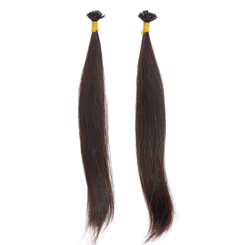Волосы для наращивания на капсулах 20 см черные 40 шт ученические натуральные  #1