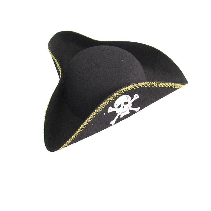Шляпа Пирата треуголка на липучке, черный #1