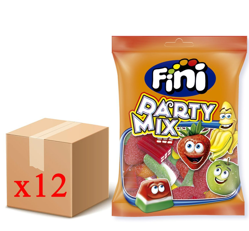 Жевательный мармелад Fini Party Mix, 90г x 12шт. Фини ассорти #1