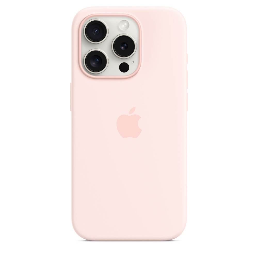 Чехол MagSafe для IPhone 15 Pro силиконовый / Silicone case with MagSafe на Айфон 15 Pro / Light Pink #1