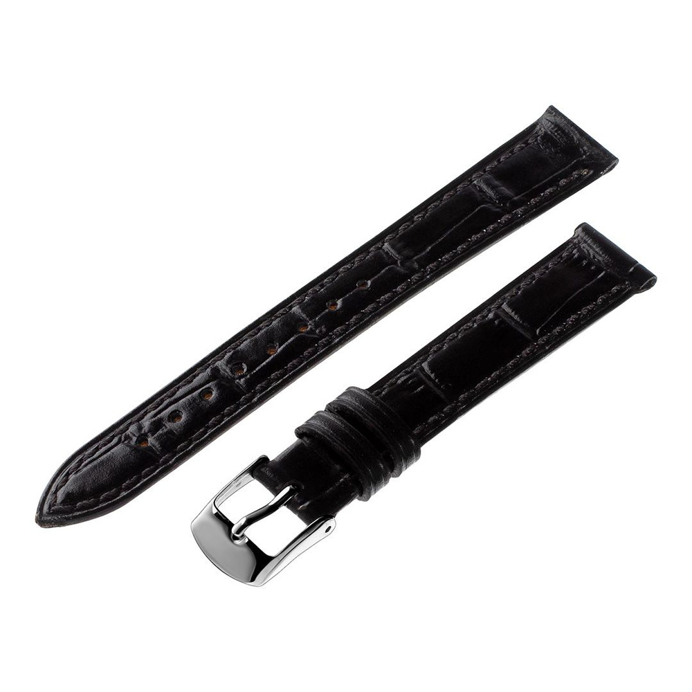 Ремешок для часов кожаный Hightone, ширина 18 мм, черный #1