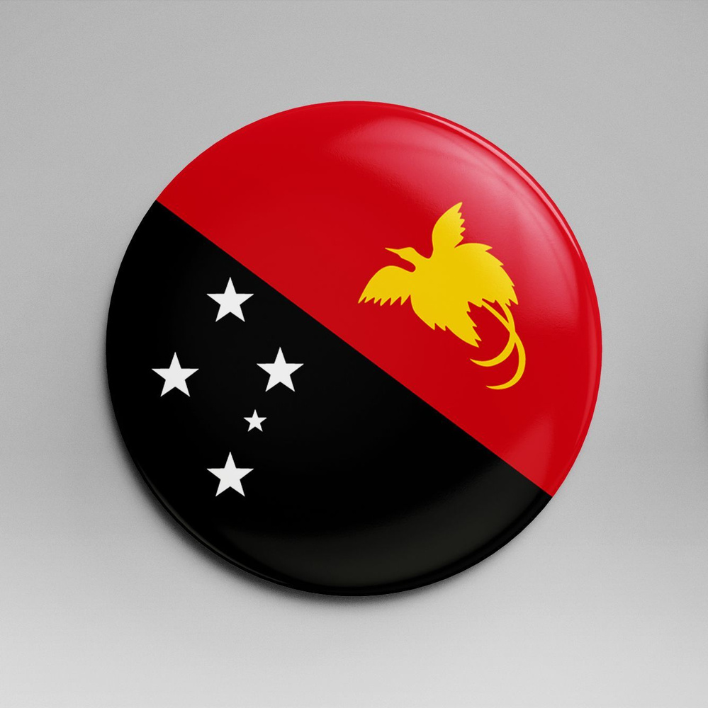 Зеркало карманное 58 мм флаг Папуа-Новая Гвинея #1