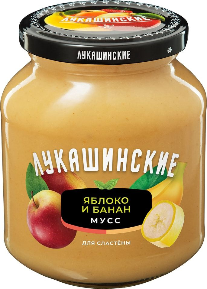 Мусс Лукашинские десерты Яблочно-банановый 370г х2шт #1