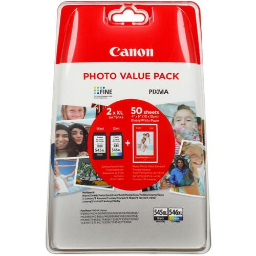 Картридж Canon PG-545/CL-546 XL многоцветный, черный Canon, оригинальный, 300 страниц, 400 страниц, 2 #1