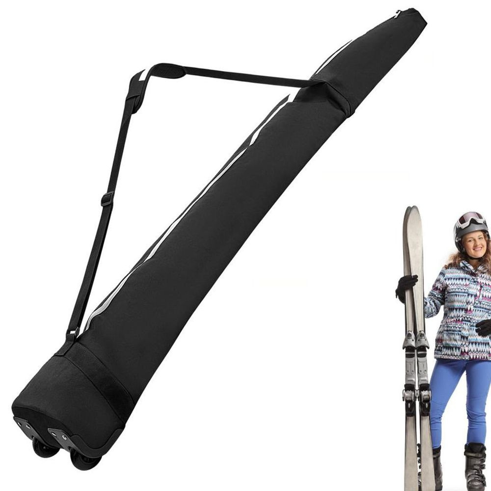 Дорожная сумка для переноски и хранения лыж и сноубордов G522, с колесиками, черная  #1