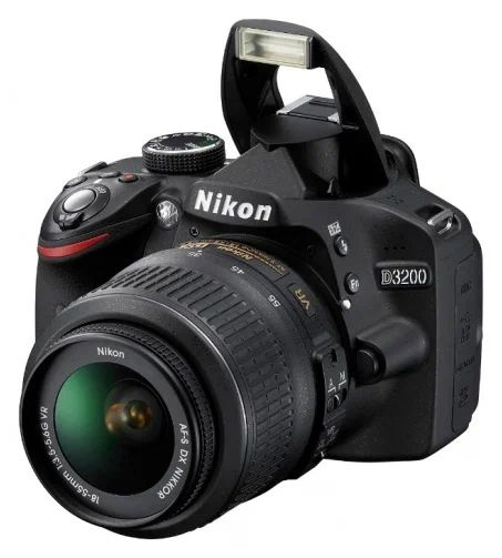 Nikon Компактный фотоаппарат Фотоаппарат D3200 Kit AF-S DX NIKKOR 18-55mm f/3.5-5.6G VR, черный, черный #1