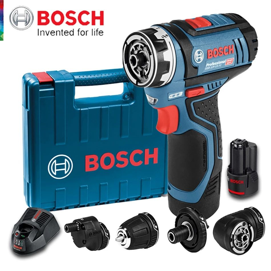 Дрель-шуруповерт Bosch GSR 12V-15 FC, 12 В, 30 Нм, 2 АКБ #1