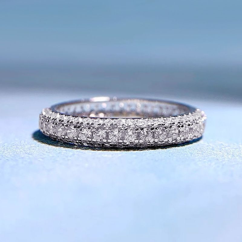 REVERIE, Кольцо S925 с дорожкой из высокоуглеродистых лабораторных бриллиантов круглой огранки  #1