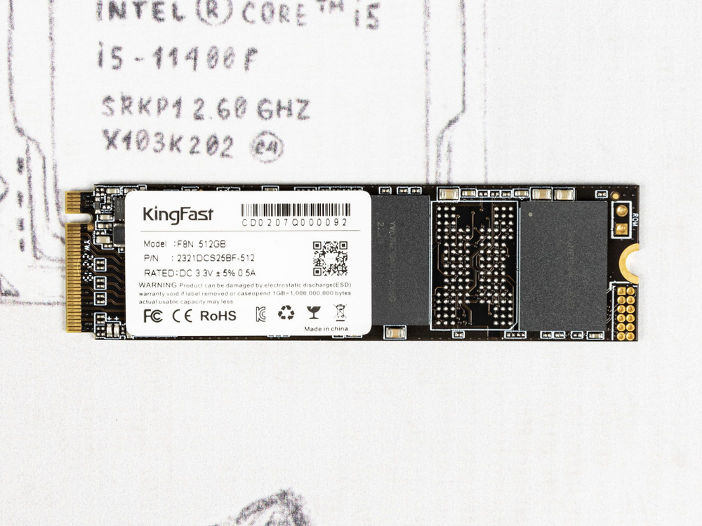 AiTech 512 ГБ Внутренний SSD-диск Твердотельный накопитель (SSD) Kingfast PRO 6 512Gb NVMe SATA-III2321DCS25BF-512 #1