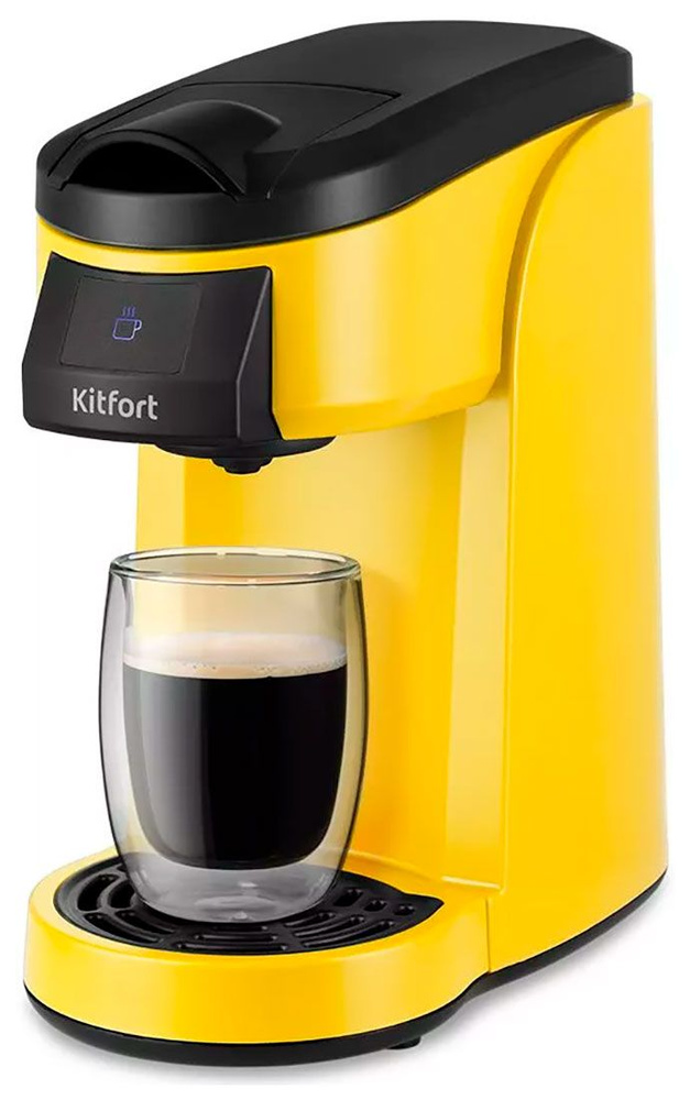 Кофеварка капсульная Kitfort КТ-7121-3, черно-желтый #1