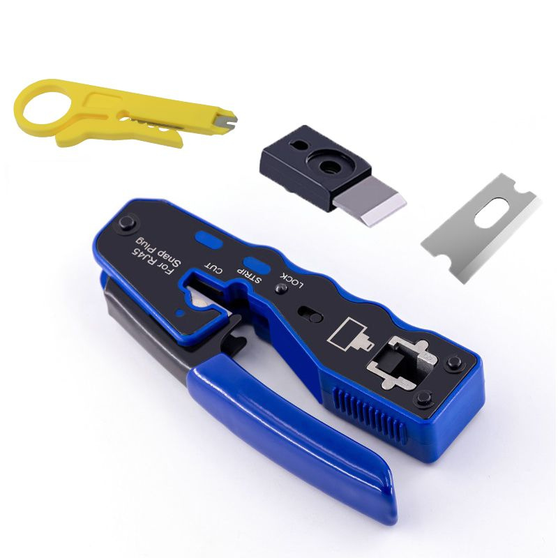 Кримпер / Клещи для обжима и обрезки витой пары, для сквозных разъемов ...