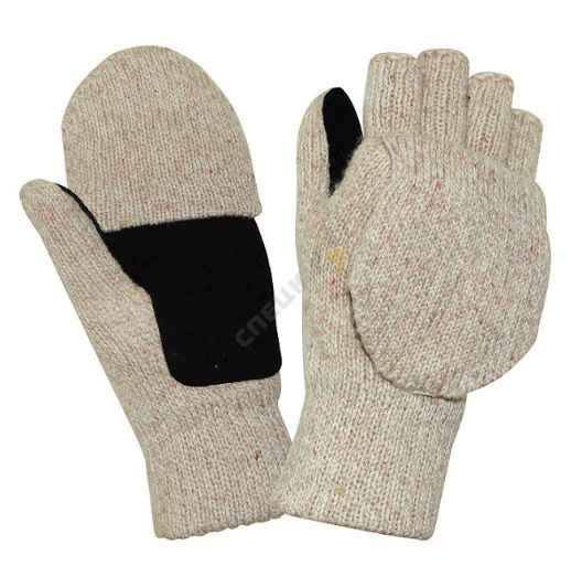 Перчатки-варежки АЙСЕР со спилковыми накладками (утеплитель Тинсулейт)  #1