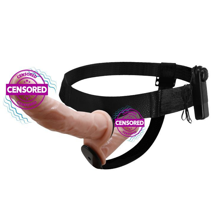 Женский телесный страпон с вагинальной вибропробкой Ultra - 17,5 см.  #1