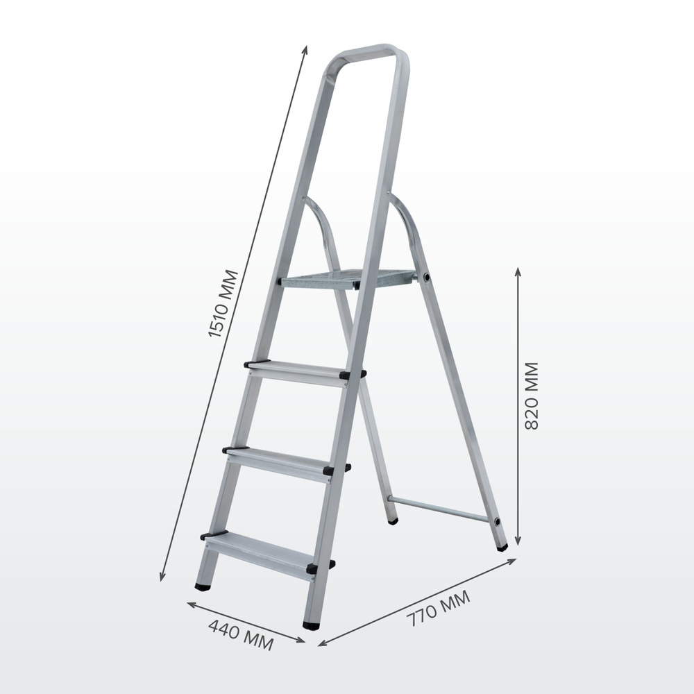 Стремянка 4 ступени NV 1110104 алюминиевая Новая Высота. #1