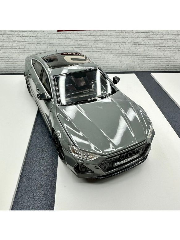 Машинка металлическая Ауди Audi RS7 серая, масштаб 1:24, длина 21 см., свет и звук, открываются двери, #1