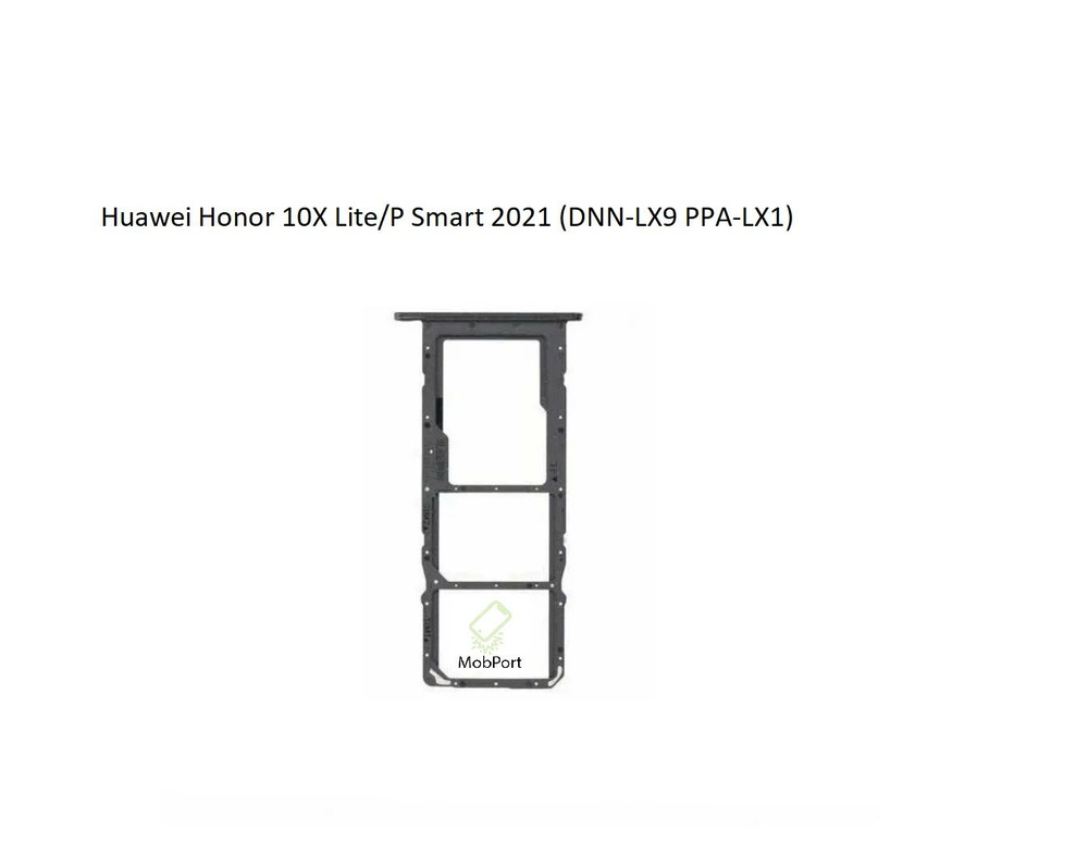 Держатель SIM для Huawei Honor 10X Lite/P Smart 2021 (DNN-LX9 PPA-LX1), Черный (Сим Лоток)  #1