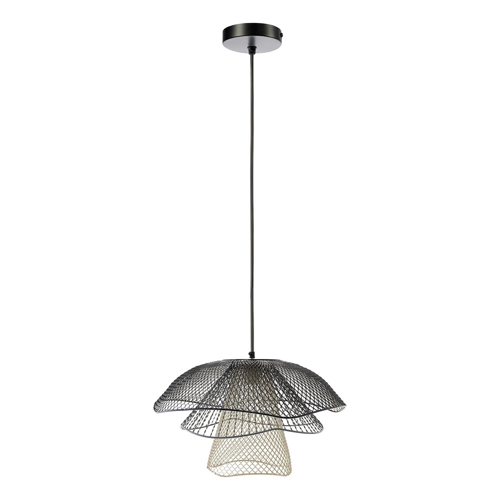 Светильник потолочный подвесной Vinger 48х30 см люстра на кухню и гостиную металлическая, черный/серый/белый #1
