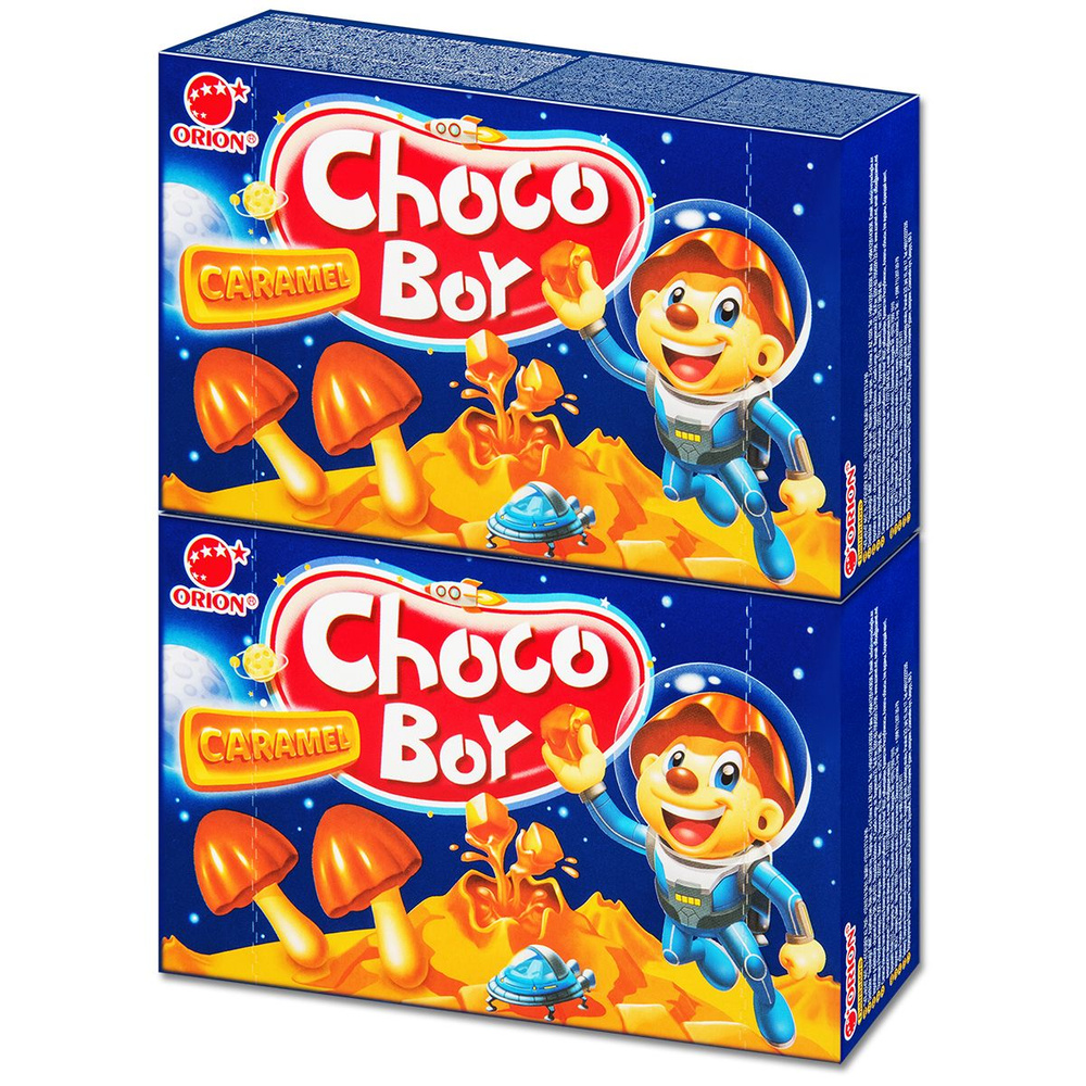 Печенье грибочки шоколадные ORION "Choco Boy" Caramel, карамель, 45 г, 2 уп.  #1