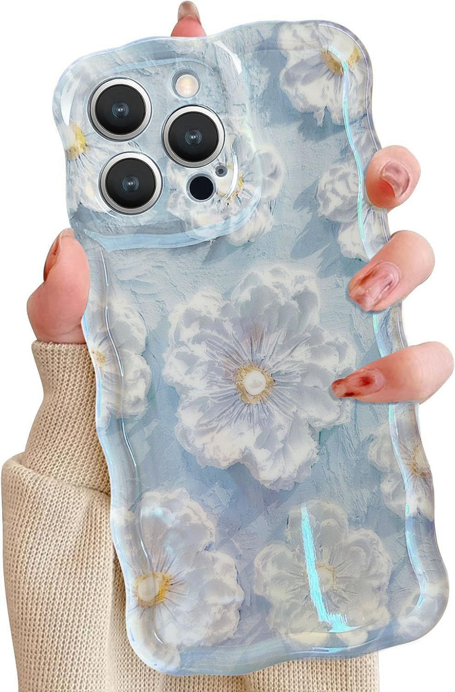 чехол на айфон 15 про макс,Стиль масляной живописи с цветочным узором ...