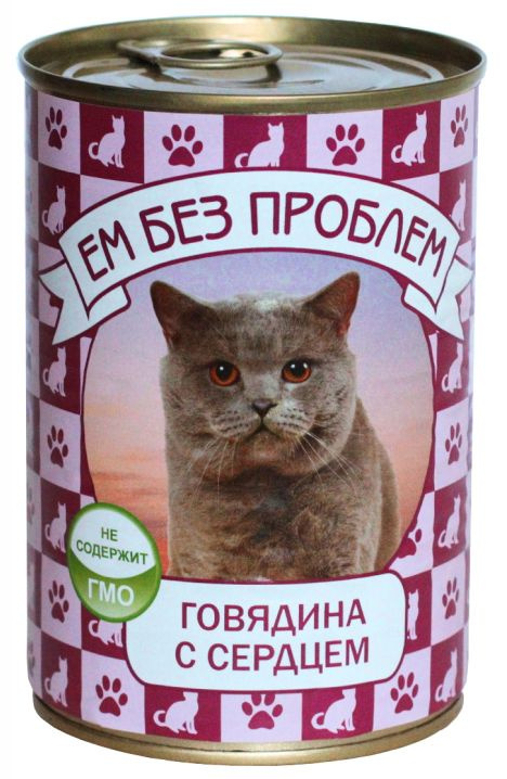 Корм Ем Без Проблем (паштет) для кошек, говядина с сердцем, 410 г x 20 шт  #1