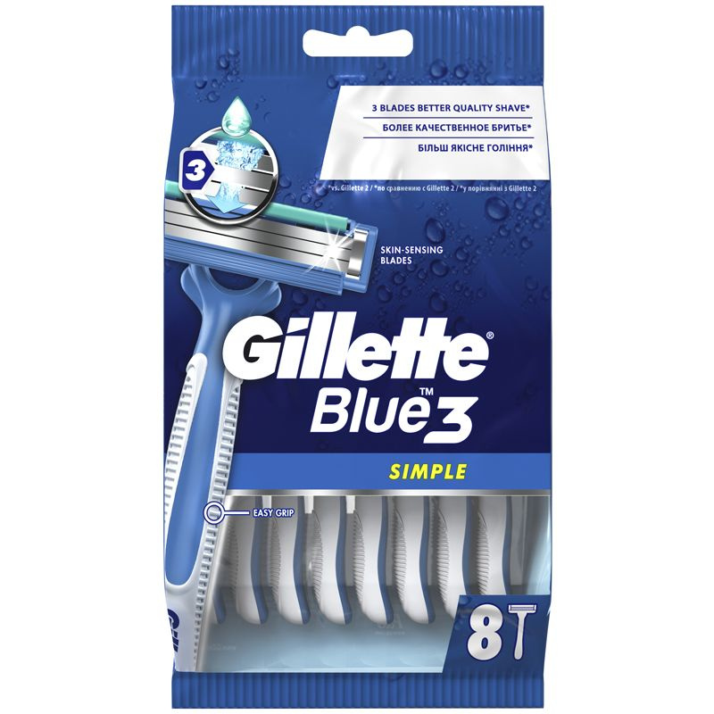 Gillette Одноразовая мужская бритва Blue3 Simple, 8 шт #1