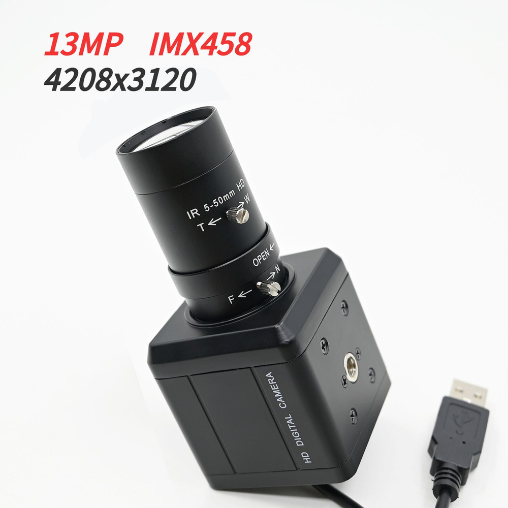 USB-камера 13 МП Ultra HD IMX258, GXIVISION (с объективом CS 5 50 мм) с  ручным переменным фокусным расстоянием, 4208x3120 10FPS,13MP веб-камера,  для Windows Linux Android Подключи и играй - купить с доставкой