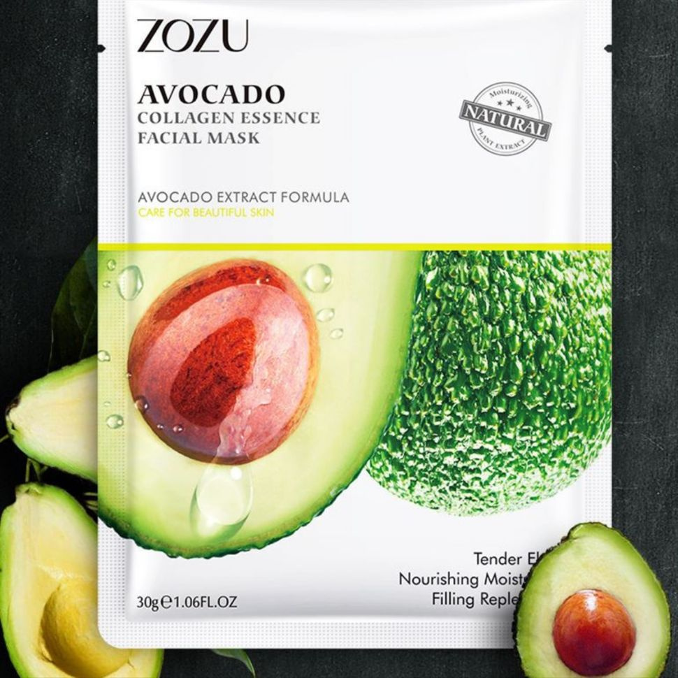 ZOZU Питательная тканевая маска для лица с экстрактом авокадо 5 шт  #1