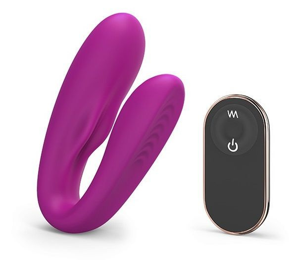 Лиловый вибратор для пар Match Up Couple Vibrator with Remote Control #1