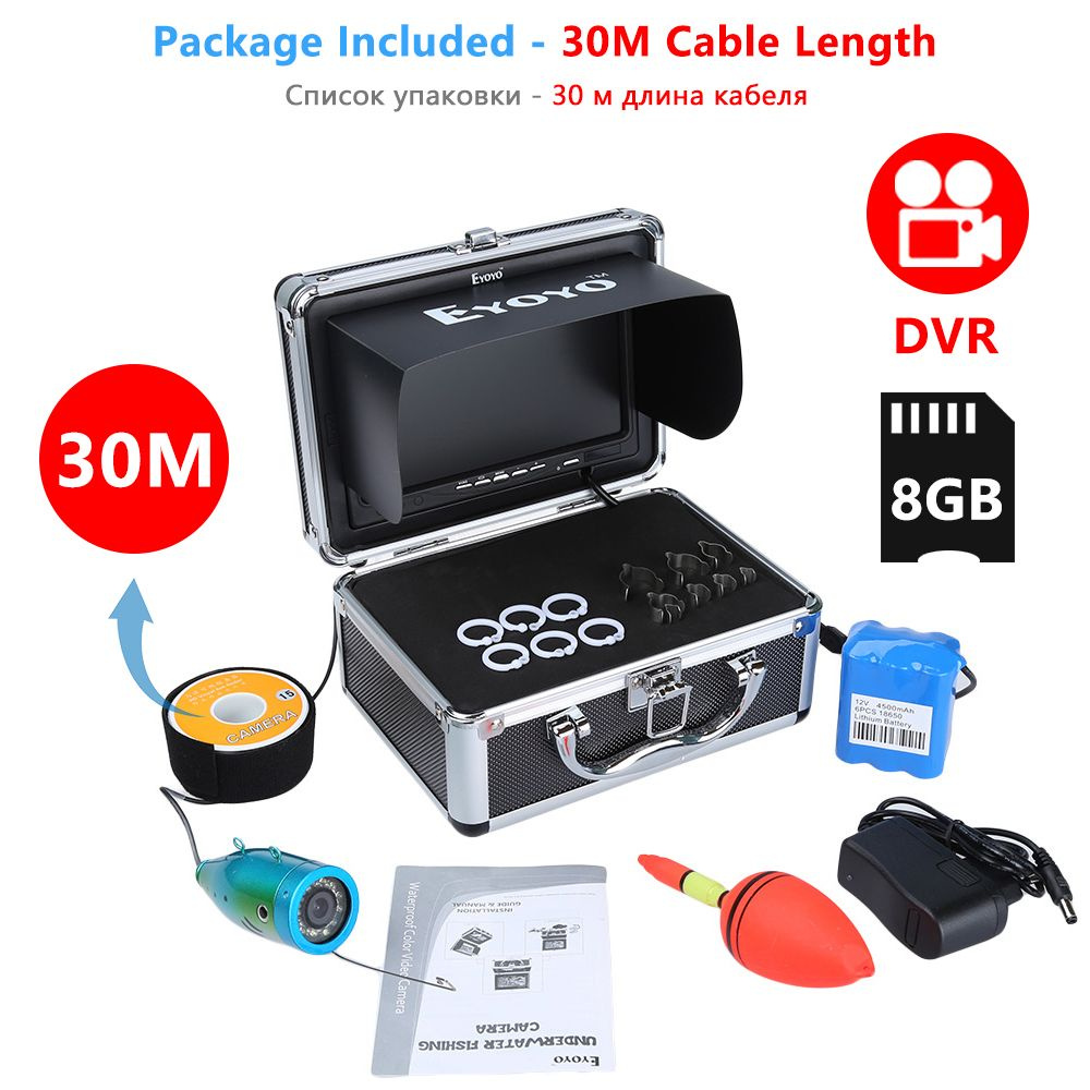 Подводный рыболокатор Eyoyo, 7-дюймовый монитор, камера для рыбалки ...