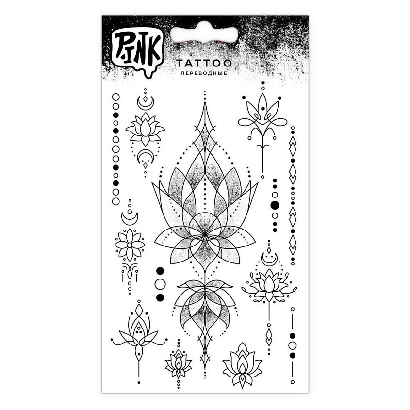 P.INK Наклейки-тату переводные Графичные цветы 1 шт. #1