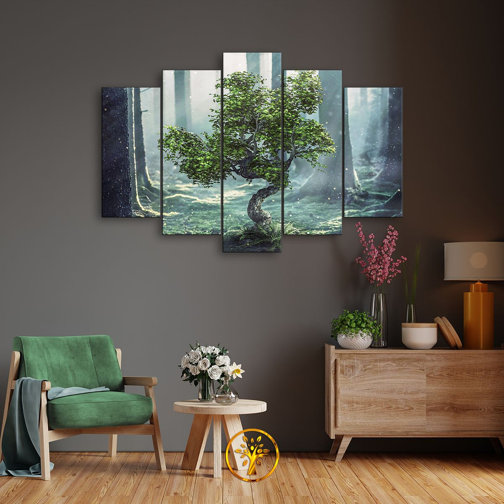 Модульная картина для интерьера на стену "Дерево" 80х140 см  #1