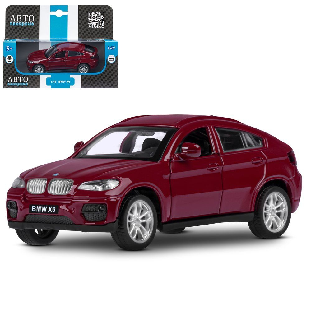 Модель металлическая 1:43, Машина BMW X6, красный, инерция, 3+  #1