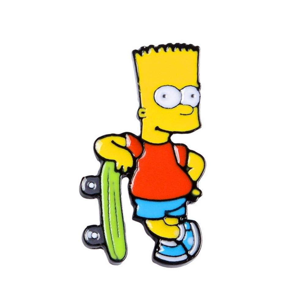 Значок металлический Симпсоны "Барт со скейтом", р-р 4,2х2,2см  #1