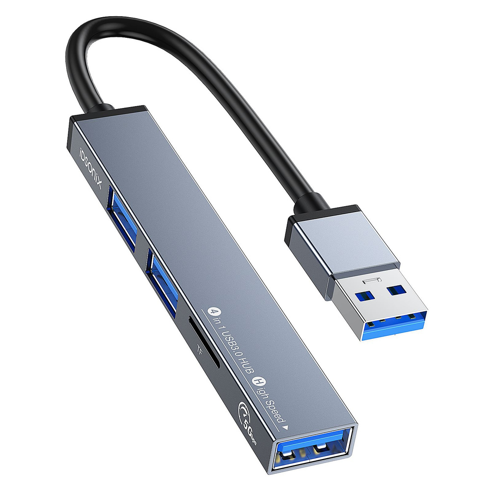 USB HUB ORICO Суббренд iDsonix IEU32-3TF хаб usb, с 4USB A USB3.0*1/USB2.0*3 TF*1, алюминиевый сплав, #1