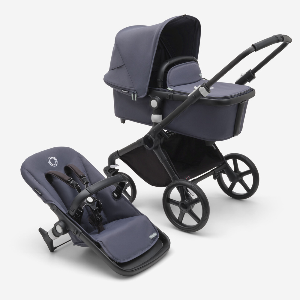 Коляска 2 в 1 Bugaboo Fox Cub (Бугабу Фокс Каб) Black/stormy blue #1