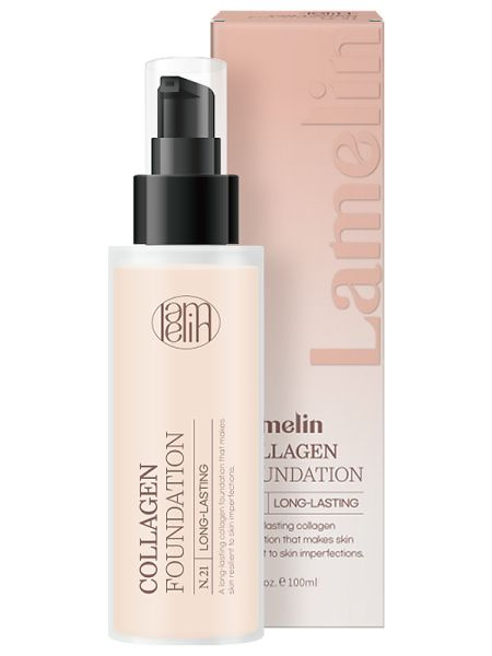 Lamelin Стойкая тональная основа с коллагеном 21 оттенок Collagen Foundation 100 мл  #1