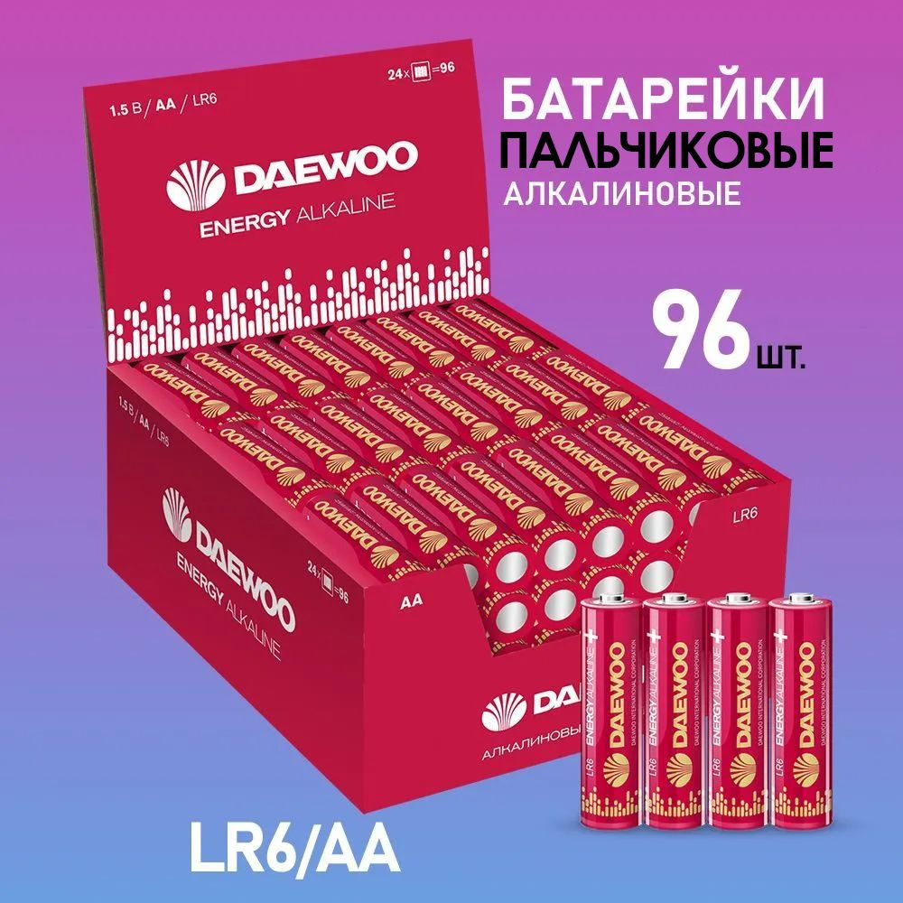 Daewoo Батарейка AA, Щелочной тип, 1,5 В, 96 шт #1