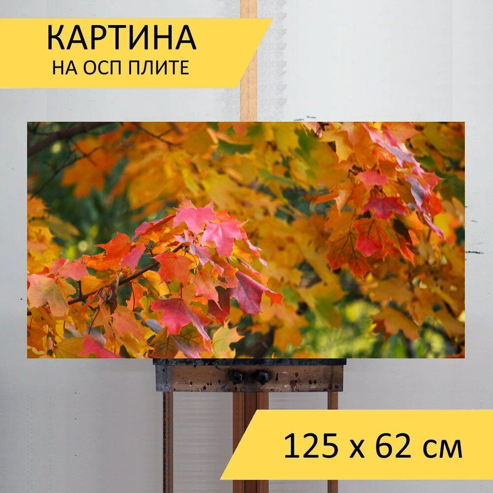 LotsPrints Картина "Клен, парк, осень 16", 125  х 62 см #1