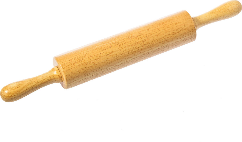 Скалка с вращающимися ручками из дерева гевея Oriental Way, длина 42 см, диаметр 6 см./для раскатки теста/ #1