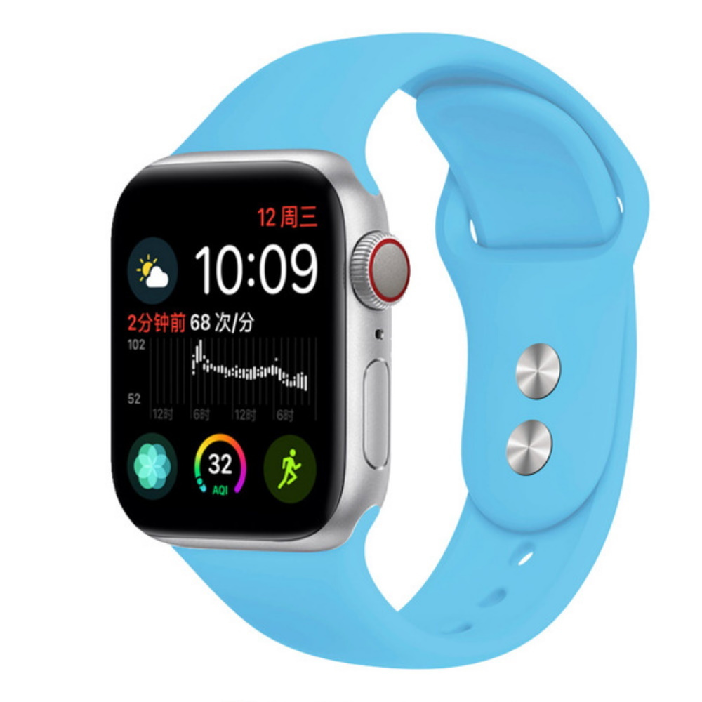 Ремешок силиконовый для Apple Watch Sport 38/40 №16 голубой #1